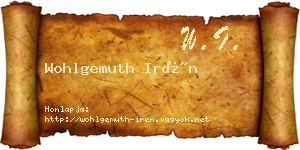 Wohlgemuth Irén névjegykártya